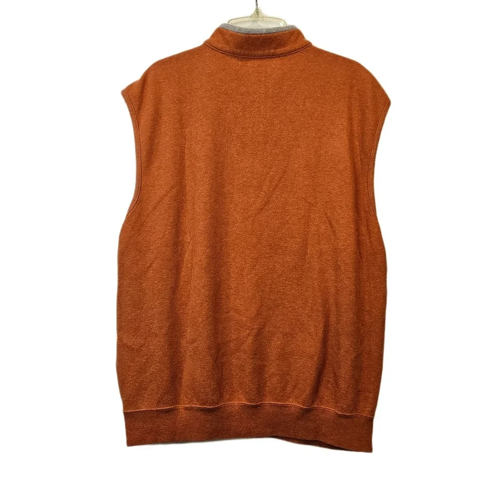 Peter Millar Men's Medium‎ 100% Cotton Quarter Zip Orange Sweater Vest